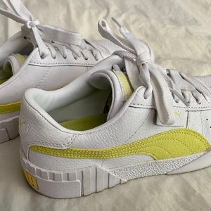 Puma leather sneakers - white and yellow (hard to find color)